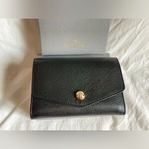 Mulberry Dome Rivet French Purse Wallet in Black Small Classic Grain NWT